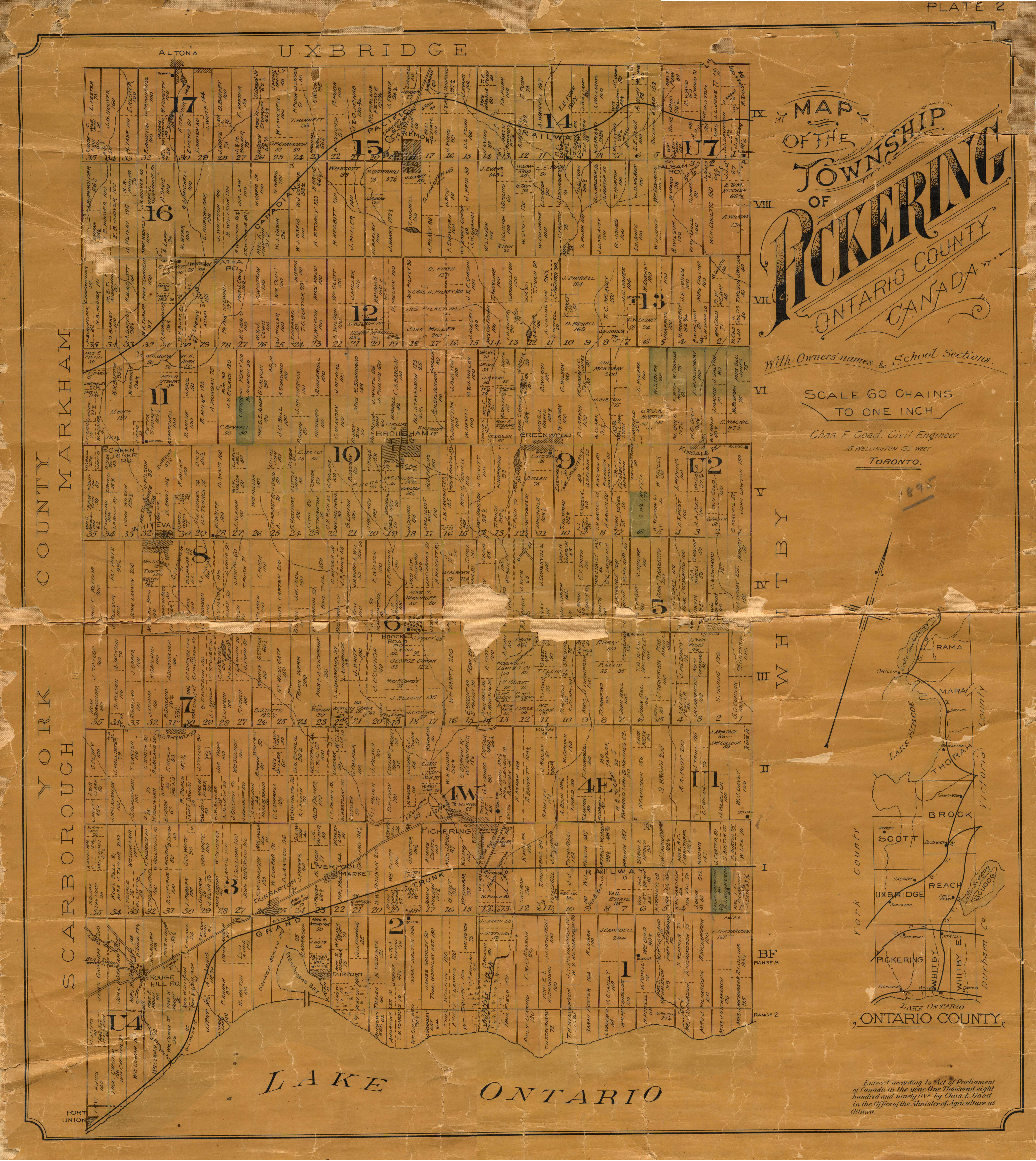 Pickering Township Map from 1895